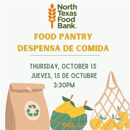 north texas food bank food pantry october 15 hall personalized learning academy at 3:30pm